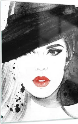 Produktbild von Bilder auf glas - Einteilig - Frau Gesicht Lippen - 50x70cm - Glasbilder - Wandbilder - Bilder - zum Aufhängen bereit - Wanddekoration aus Glas - Glas Bilder - Wandbild auf Glas - GPA50x70-3916
