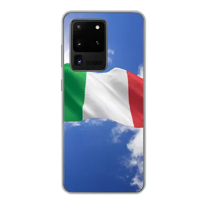 Produktbild von MuchoWow® Handyhülle Schutzhülle Hülle für Samsung Galaxy S20 Ultra Die Flagge Italiens weht am Himmel Silikon Softcase Handy Hülle - Karteninhaber