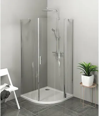 Produktbild von Polysan ZOOM Duschabtrennung Viertelkreis 900x900mm, Klarglas, rechts
