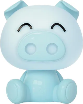 Productafbeelding van Luxus Europe - Nachtlamp Kinderkamer Piggy Blauw - Draadloos LED Nachtlampje Kinderen - USB-C Oplaadbaar