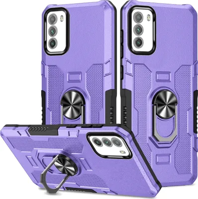 Image de Xiaomi Poco M3 Case, étui durable double couche avec support d'anneau et support pour Xiaomi Poco M3 Violet