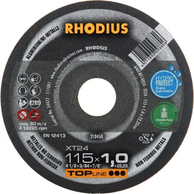 Obrázek produktu pro RHODIUS Extra tenký řezný kotouč XT24 115 x 1,0 x 22,23 TOPline