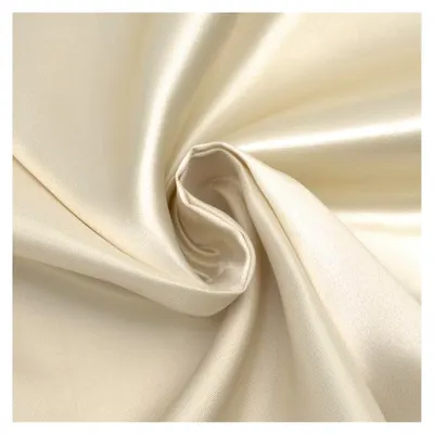 Produktbild von Satin Modestoff Dekostoff - glänzender Stoff - Meterware, Farbe Hell-Elfenbein - zum Nähen von Bekleidung, Tischdekorationen und Homeaccessoires