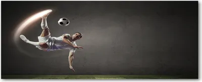 Produktbild von Tulup® Glas-Bild Wandbild aus Glas - 125x50 - Wandkunst - Wandbild hinter gehärtetem Sicherheitsglas - Dekorative Wand für Küche & Wohnzimmer  - Sport - Fußballer - Schwarz