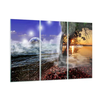 Produktbild von Bilder auf glas - Abstraktion Umwelt Erde - 105x70cm - Glasbilder - Wandbilder - Kunstdruck - zum Aufhängen bereit - Wanddekoration aus Glas - Glas Bilder - Wandbild auf Glas - GCE105x70-0308