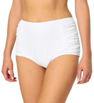 Produktbild von Bellivalini Damen High Waist Bikinihose Bauch Weg Effekt Badehose BLV50-284 (Weiß, 5XL)