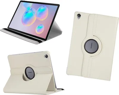Obrázek produktu pro cofi1453 360 Protection Tablet Cover kompatibilní s HUAWEI MEDIAPAD M6 10.8 INCH Case Sleeve Tablet Shell Bumper Case Rotatable with Stand White