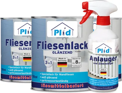 Produktbild von Plid PolyurethanFliesenlack Lichtgrau glänzend 2,25 l mit Anlauger 0,5 l