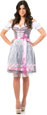 Produktbild von Dirndl Trachtenkleid Damen Sarah Grau 3.Tlg 44