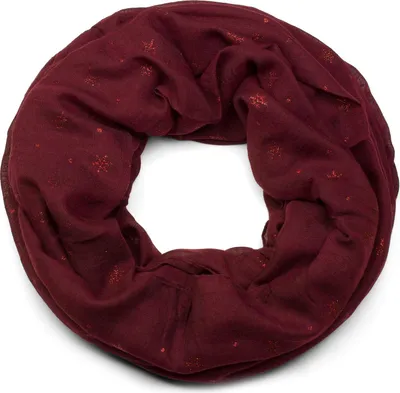 Produktbild von styleBREAKER Damen Loop Schal mit Glitzer Schneeflocken Print, Weicher Schlauchschal Einfarbig, Tuch 01017064