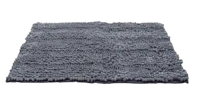 Produktbild von Chenille Badematte rutschhemmend - 50x80cm Anthrazit für Fußbodenheizung geeignet