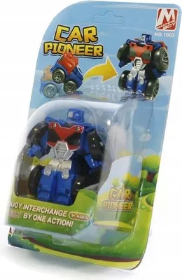 Produktbild von 2in1 Roboter Auto Transformer Spielzeug Blau - Verwandlungsroboter Actionfigur für Kinder