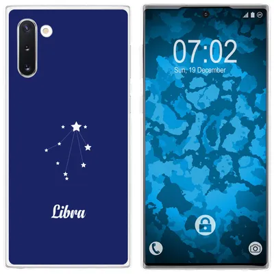 Produktbild von PhoneNatic Case kompatibel mit Samsung Galaxy Note 10 Silikon-Hülle SternzeichenLibra M9