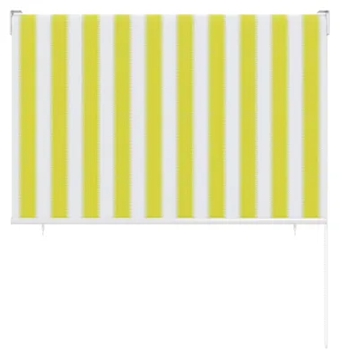 Produktbild von Senkrechtmarkise Balkon 160x140cm Außenrollo Sichtschutz Sonnenschutz UV-Schutz Balkon Sichtschutz UV-Schutz grau-weiß paramondo