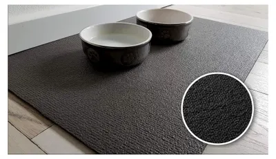 Produktbild von SanoZoo Napfunterlage, - Hergestellt in Deutschland - Futtermatte für Katzen 40 x 60 cm Schwarz