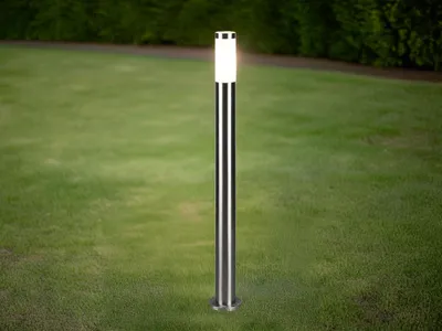 Produktbild von LED Pollerleuchte aus Edelstahl in Silber Wegbeleuchtung Gartenlampe, Höhe 80cm