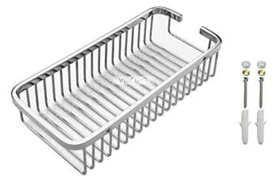 Zdjęcie produktu dla Półka pod prysznic, narożna, ze stali nierdzewnej SUS304, polerowana, z efektem lustrzanym, wymiary: 265x120x55 mm