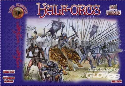 Produktbild von ALLIANCE Half-Orcs pikemen  set 1  1:72 ALL72015