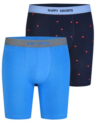 Produktbild von Happy Shorts Herren Langer Boxer Jersey 2-Pack hearts - Größe XXL