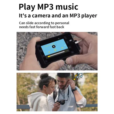 Produktbild von 4K-Digitalkamera, Digitale Videokamera, 64 MP, 3 Zoll, IPS-Touchpanel, Autofokus, 18-facher Digitalzoom, eingebauter Blitz, Akku, Anti-Shake, MP3-Musikwiedergabe, Geburtstagsfestgeschenk fuer Studenten und Teenager
