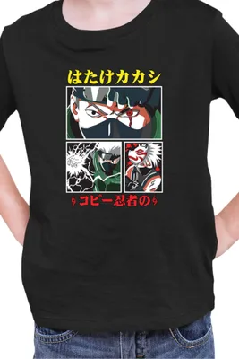 Produktbild von Kinder T-Shirt Naruto Kakashi Hatake 08, 9-11 Jahr - 140 / Schwarz