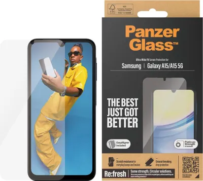 Produktbild von PanzerGlass 7349, Samsung, Galaxy A15, A15 5G, Stoßfest, Fallbeständig, Kratzresistent, Transparent, 1 Stück(e)
