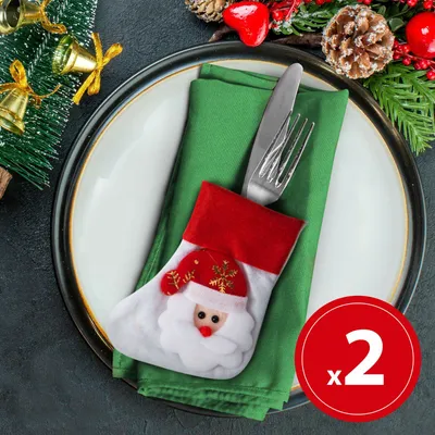 Obrázok produktu pre Vianočná dekorácia na príbor - 12 cm - 2 druhy - 2 ks / balenie