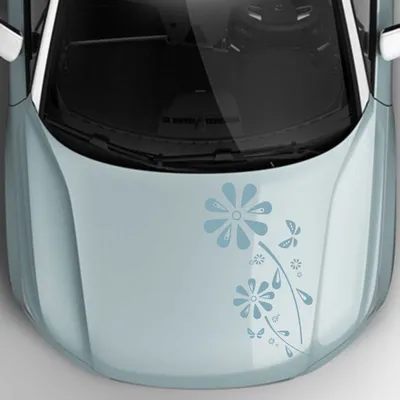 Produktbild von Aufkleber - Autoaufkleber "Margaritenblüten" 80cm x 39cm pastelltürkis - Tuning Carystyling Heckscheibe Auto