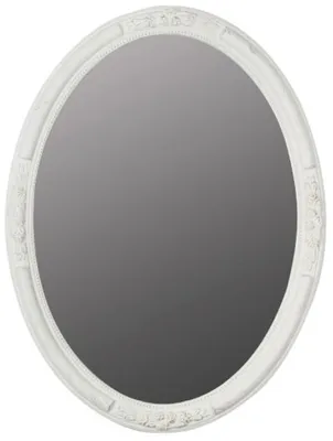 Zdjęcie produktu dla Casa Padrino Lustro barokowe białe 57 x wys. 77 cm - Owalne barokowe lustro ścienne z drewnianą ramą