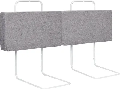 Produktbild von Clanmacy 2X 60cm Bettschutzgitter Bettgitter Kinder Höhenverstellbares Gitterbettgitter Bettfallschutz Kinderbettgitter Baby Für Kleinkinder Oder Senioren Grau