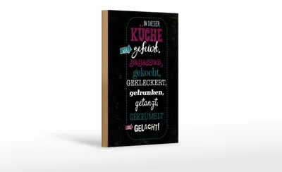 Produktbild von Holzschild Spruch 12x18 cm In dieser Küche wird Aufzählung Dekoration