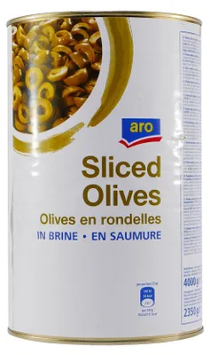 Produktbild von aro Sliced Grüne Oliven in Scheiben 4,0KG