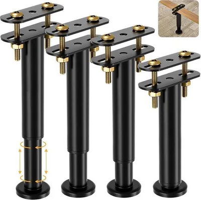 Produktbild von Set aus 4 verstellbaren Fußständern 18–32 cm – geeignet für Reihenböden und Möbel, keine Bohrungen erforderlich