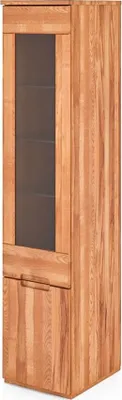 Produktbild von Vitrine Bento aus Kernbuche massiv 38x45x176 cm mit 2 Türen und Glas