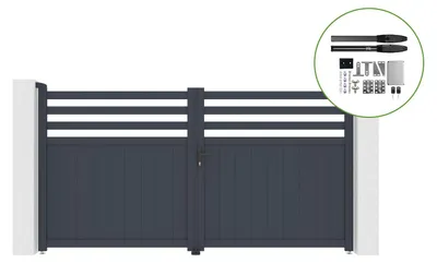 Produktbild von Flügeltor elektrisch 3m NEVIS H.140cm + Drehtorantrieb HICKER B200