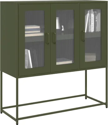 Obrázek produktu pro Maison Exclusive - Příborník Olivově zelený 100,5x39x107 cm Za studena válcovaná ocel