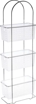 Produktbild von 5five Simply Smart | Badezimmerregal - 3 Etagen - Weiß - Metall - Mit Körben - Multifunktional und Platzsparend