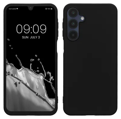 Produktbild von kwmobile Hülle für Samsung Galaxy A16 5G TPU Case - Handyhülle unterstützt kabelloses Laden, flexible Schutzhülle, gummiertes Cover in Schwarz