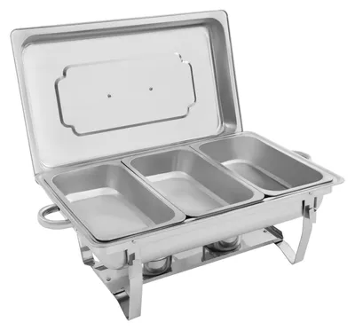 Imagen del producto de Recipiente para mantener los alimentos calientes, capacidad de 3 x 2.5 litros, ideal para buffets
