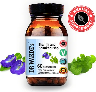 Immagine prodotto di DR WAKDE'S Brahmi & Shankhpushpi Capsule | 60 Capsule Vegi | Integratore Ayurvedico | Vegano | 100% Erbe | Sconti in quantità | Spedizione in giornata