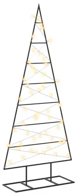 Image de Arbre de Noël en métal vidaXL KUOPIO, 125 cm, éclairage blanc chaud