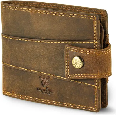 Produktbild von MATADOR Leder Herren Geldbörse #DANZIG Brieftasche RFID Braun Hunter