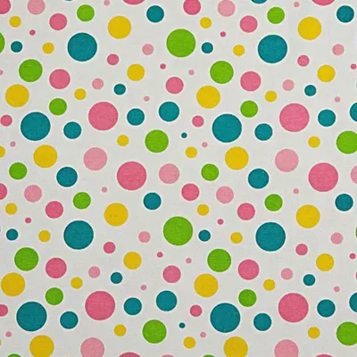 Obrázek produktu pro HOMESCAPES látka Polka Dots barevná 150 cm široká