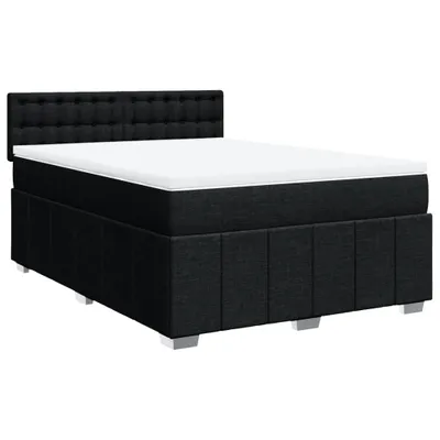 Produktbild von Boxspringbett mit Matratze Schwarz 160x200 cm Stoff