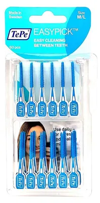 Zdjęcie produktu dla TePe Easy Pick M/L niebieski NOWOŚĆ 60 sztuk