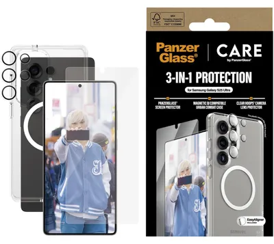 Immagine prodotto di Zestaw Ochronny Care By Panzerglass Flagship 3W1 Etui+Szkło+Lens Do Samsung Galaxy S25 Ultra