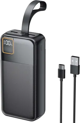 Produktbild von Powerbank 42000mAh, PD 22.5W Schnelllade-Externer-Akku, tragbares Ladegerät mit LED Display, 3 USB-Anschlüsse - Schwarz