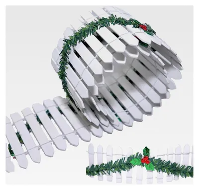 Produktbild von Miniatur Zaun Basteln, Weißer Weihnachtsbaum Zaun, 90 x 5 cm Mini Holzzaun für Wichteltür, Feengarten, Puppenhaus, Blumentopf, Weihnachtsminiaturen