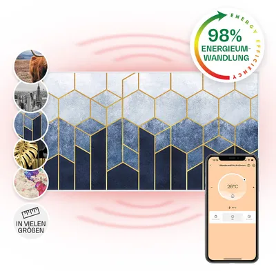 Image de Klarstein Air Art Smart Chauffage Infrarouge, 700W Radiateur Electrique pour Maison, Contrôle via l'Application IoT/WiFi, Détection de Fenêtre Ouverte, Chauffage Mural, Thermostat, Econome, Sans CO2