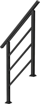 Produktbild von Treppengeländer für 1-3 Stufen, 94cm Winkelverstellbar Handlauf Außen und Innen Metall Schwarz